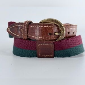 Alexander Julian Vintage Canvas & Leather Belt 38